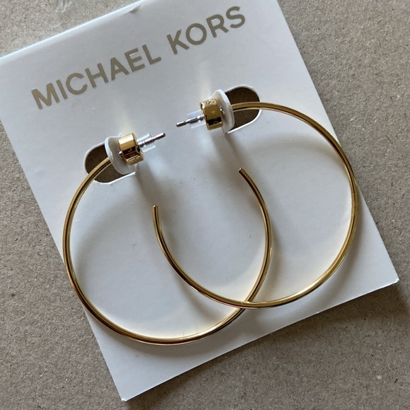 Michael Kors Gold Hoop Earrings - Picture 2 of 3